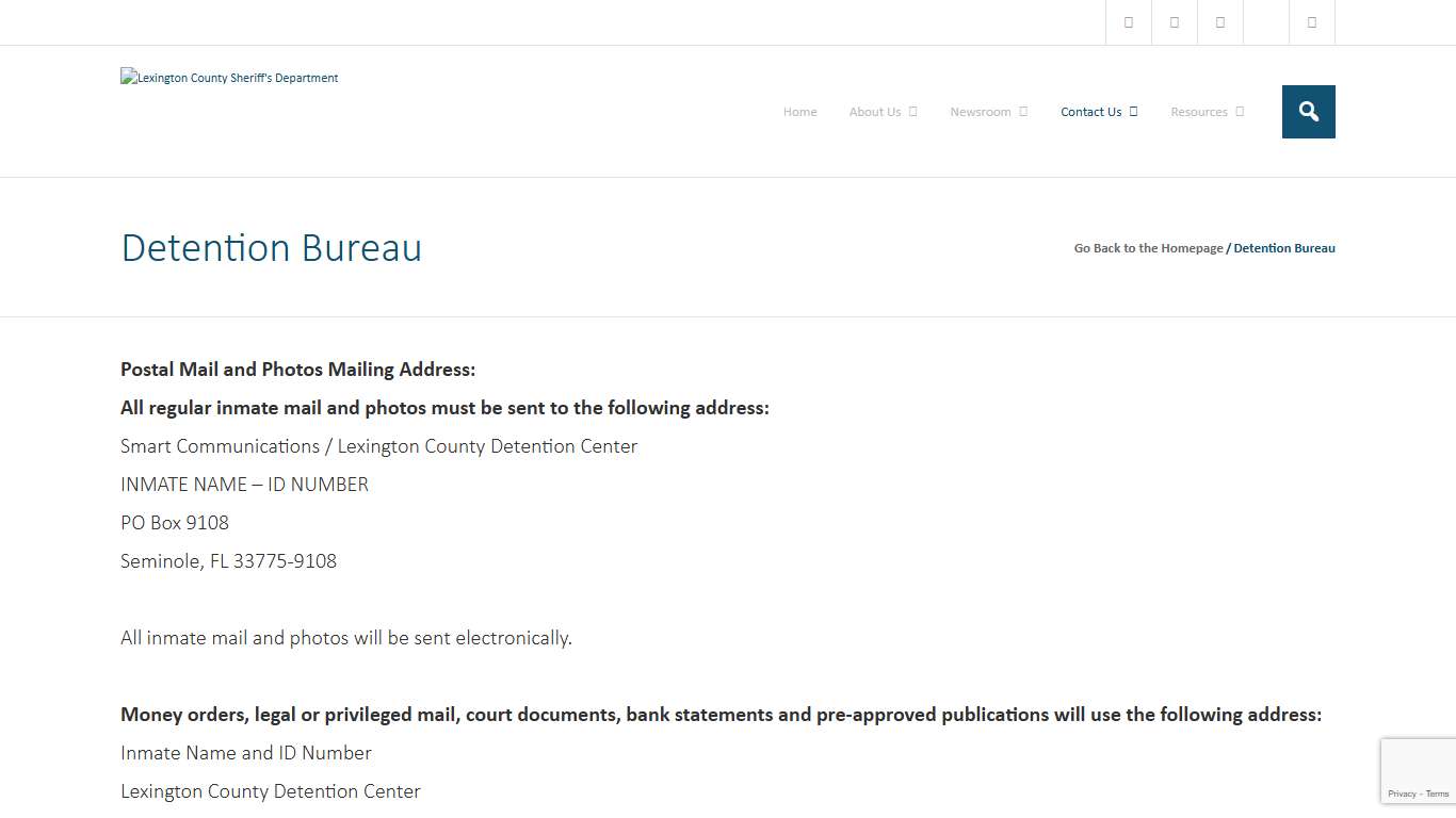 Detention Bureau - Lexington County Sheriff's Department